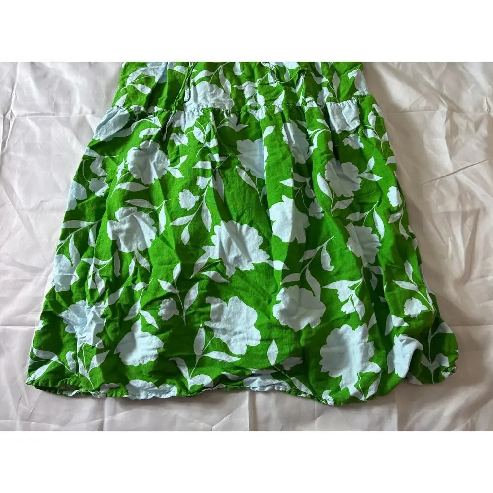 Kate Spade New York Dress Women's S Green Blue Floral Tie Shoulder
